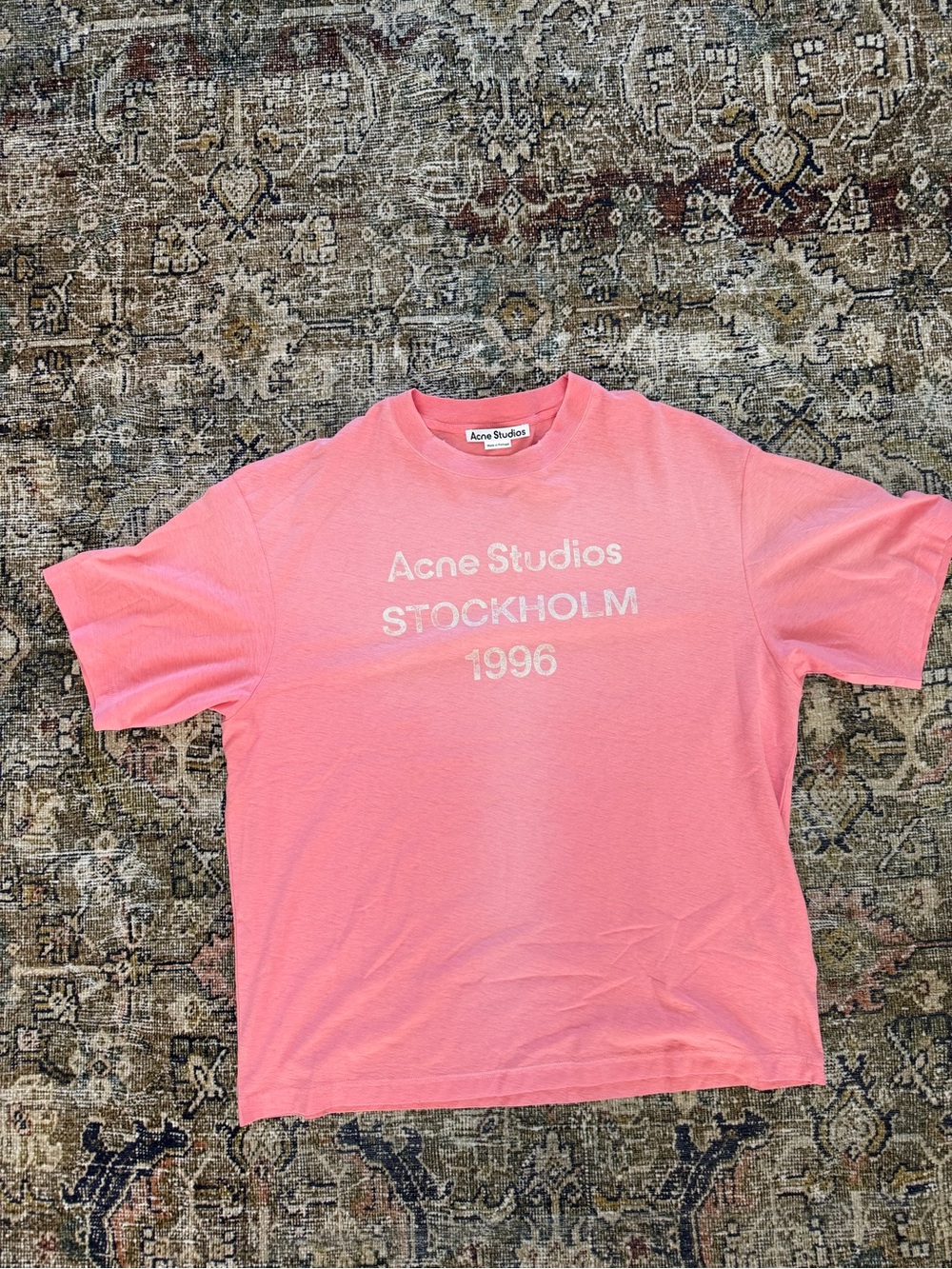 Acne Studios Pink Mens 'Stockholm 1996' Tee